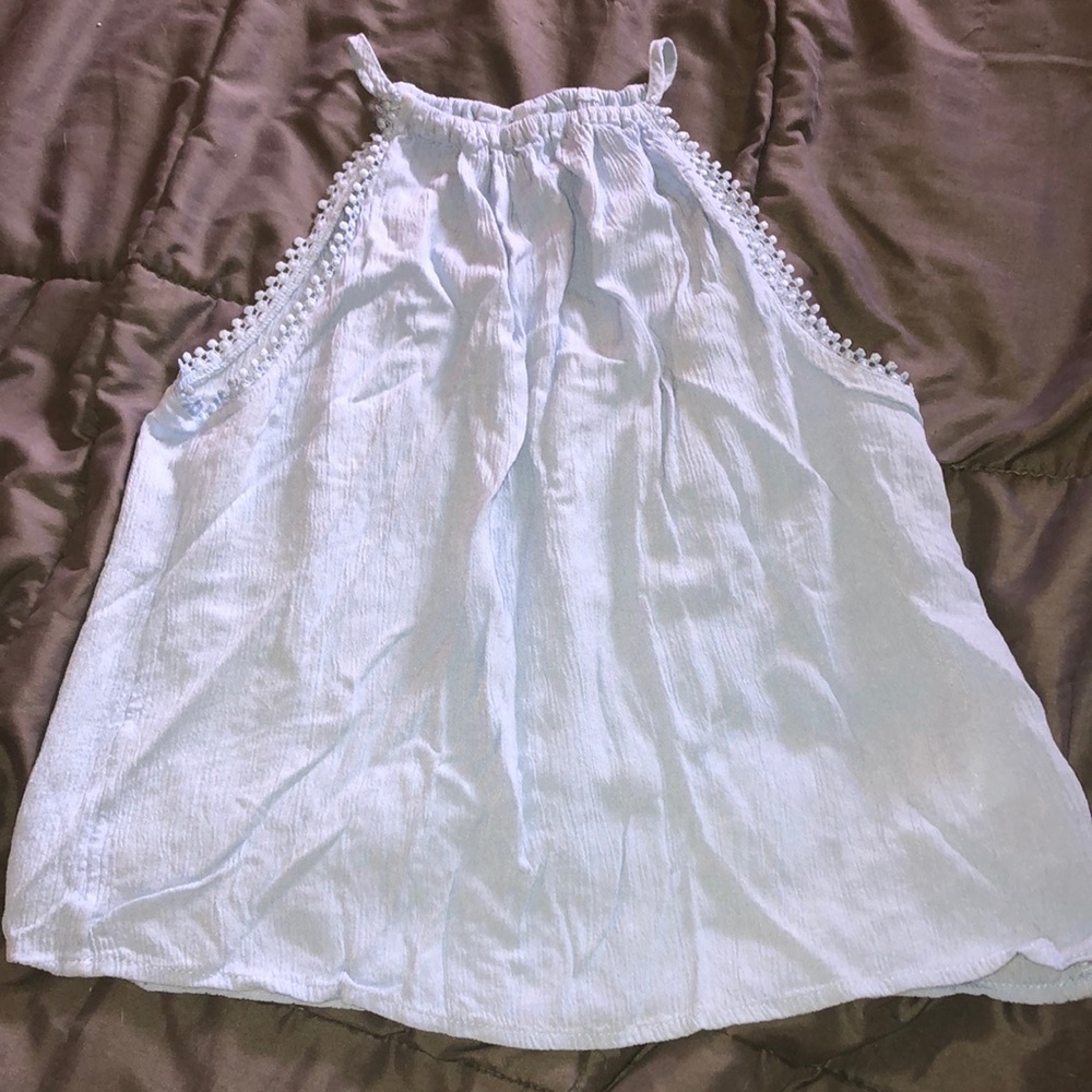 light blue top